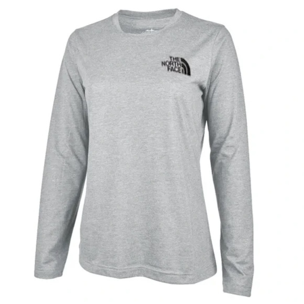 THE NORTH FACE • Heather Grey Women’s Long Sleeve Box Tee - Picture 1 of 5